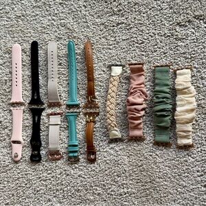 Apple Watch Bands Bundle 38–42mm | Mixed Silicone, Leather & Scrunchie Styles
